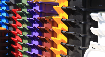 Groups of Stacked Colored Bins